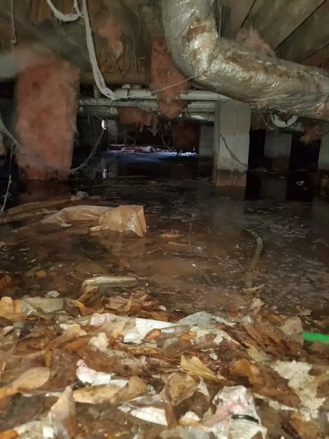 Crawl space flood assessment for Commercial Water Damage Restoration in Montville