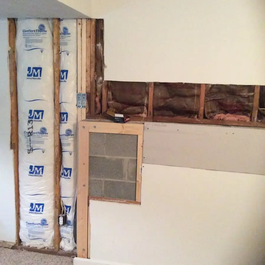 Wall insulation replacement during Contents Cleaning & Restoration in Montville